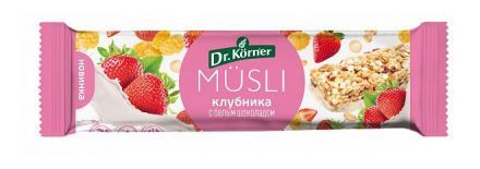 Батончик-мюсли Клубника c бел.шоколадом Dr.Korner (25 г)